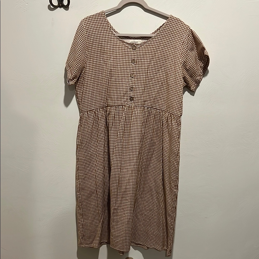 Gingham Button-Down Dress